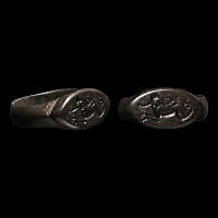 Greek Bronze Seal Ring with Hippocamp