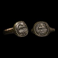 Byzantine Bronze Ring with Bird