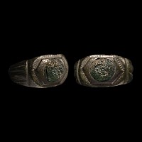 Roman Bronze Ring with Cabochon
