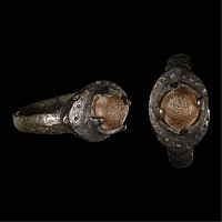 Viking Age Bronze Ring with Cabochon