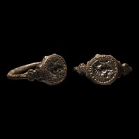 Late Roman Bronze Ring with Animal