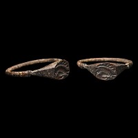 Large Saxon Period Bronze Ring with Porcupine