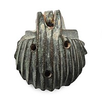 Roman Bronze Aromatic Box in the Shape of a Clam Shell