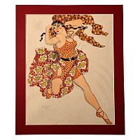 Female Dancer Painting, Attributed to Leon Bakst (1866-1924)