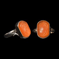 Western Asiatic Silver Ring with Jewish Gemstone