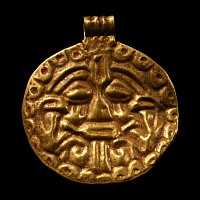 Viking Age Gold Pendant with Face
