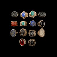 Tribal Silver-Coloured Metal Ring Collection