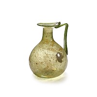 Roman Translucent Green Glass Flask