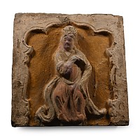Chinese Song Wall Tile with Handprint Signature