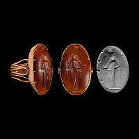 Large Hellenistic Aphrodite Gemstone in Gold Ring