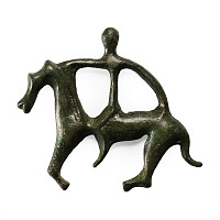 Viking Period Bronze Horseman Appliqué