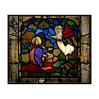 Stained Glass Panel with Jesus in the Garden of Gethsemane