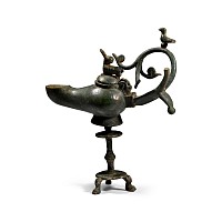 Byzantine Bronze Lamp with Stand