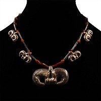 Large Elamite Silver Pendant Necklace