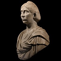 Lifesize Roman Marble Portrait Head of a Patrician Woman