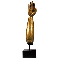 Monumental Gilt Bronze 'Earth Witness' Buddha Forearm with Open Palm