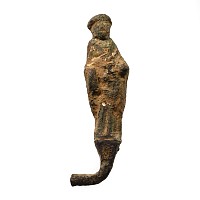 Medieval Gilt Bronze Figure of Saint John the Evangelist from a Processional Cross