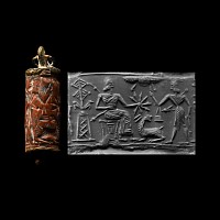 Levantine Jasper Cylinder Seal with Figures