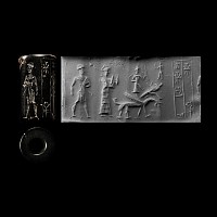 Old Babylonian Haematite Cylinder Seal with Inscription