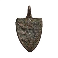 Medieval Bronze Heraldic Pendant with Lion