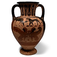 Corinthian Terracotta Amphora Attributed to the Phineus Painter