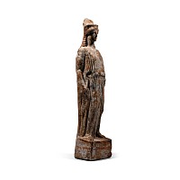 Large Attic Greek Terracotta Statue of Kore with Sea Encrustations