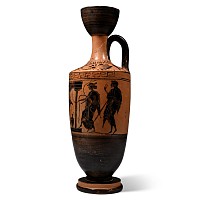 Terracotta Painted Lekythos by the Gela Painter
