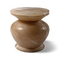 Egyptian Travertine Kohl Jar and Lid