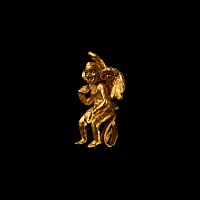 Greek Gold Eros Holding a Turtle Pendant