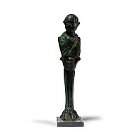 Greek Bronze Furniture Mount with Mime Actor