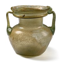Roman Pale Green Glass Twin-Handled Jar