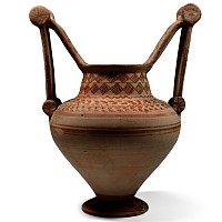 Messapian Painted Terracotta Trozella