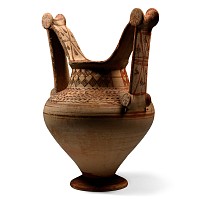 Messapian Painted Terracotta Trozella