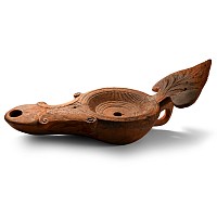Roman Terracotta 'Favsti' Oil Lamp