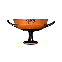 Greek Archaic Black-Figure Kylix with Inscriptions