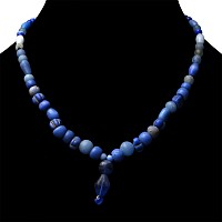 Post Medieval Blue Glass Bead Necklace String