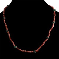 Roman Green and Red Glass Bead Necklace String