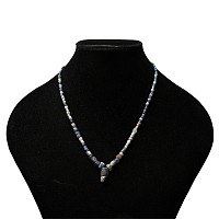 Roman Light Blue Glass and Stone Bead Necklace String