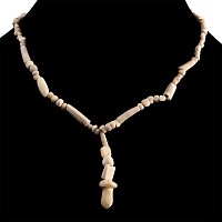 Western Asiatic White Stone and Shell Bead Necklace String