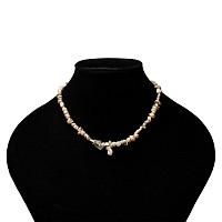 Western Asiatic White Stone  and Shell Bead Necklace String