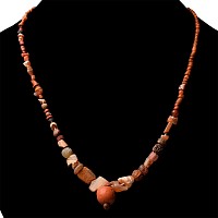 Western Asiatic Orange Glass and Other Bead Necklace String