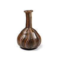 Roman Mould-Blown Marbled Glass Flask