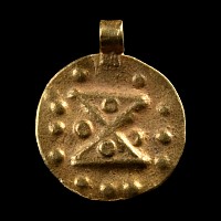 Dark Age Gold Repousse Pendant