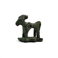 Western Asiatic Bronze Figure of a Goat with Stamp Seal Base