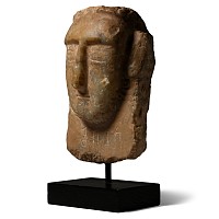 South Arabian Alabaster Sculpture of a Man with Inscription