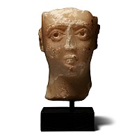 South Arabian Alabaster Head of a Man