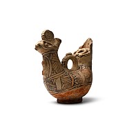 Western Asiatic Terracotta Bichrome Bird Vessel