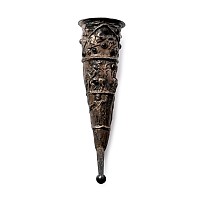 Greek Silver Rhyton with Mythological Scenes and Glass Inlays