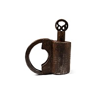 Post Medieval Iron Padlock with Key