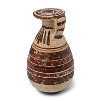 Greek Corinthian Piriform Painted Terracotta Aryballos